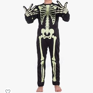 Glow Halloween skeleton costume fits 4-6 year old